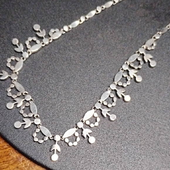 Sterling Silver Garnet Choker Necklace - Picture 7 of 8